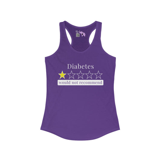 Diabetes 1 Star Would Not Recommend Women's Ideal Racerback Tank