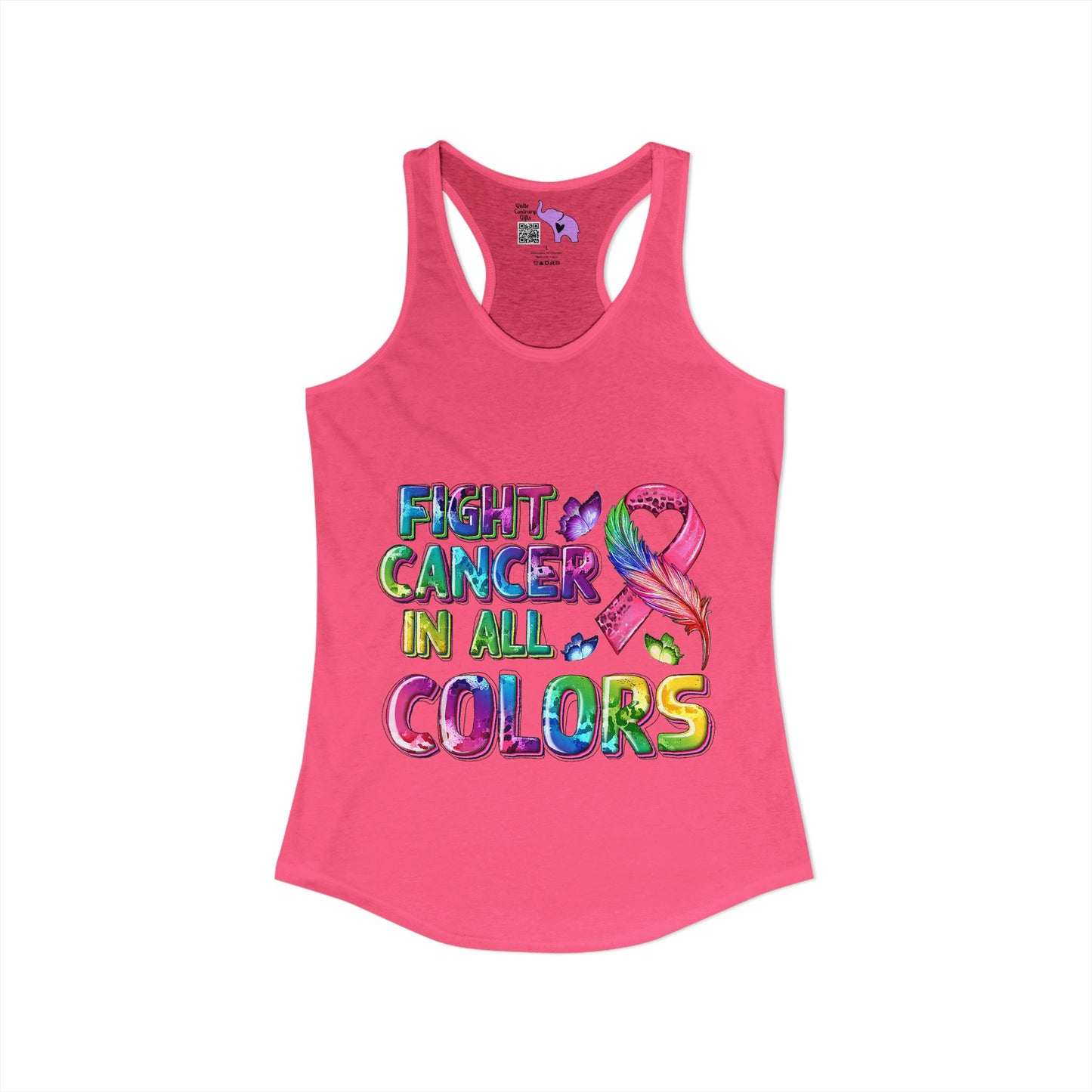 Fight Cancer In All Colors 8 Women's Ideal Racerback Tank