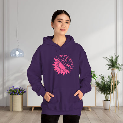 Sunflower & Butterflies Breast Cancer Awareness Adult Heavy Blend™ Hoodie
