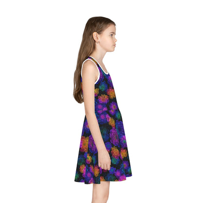 Luminous Carnations Girls' Sleeveless Sundress