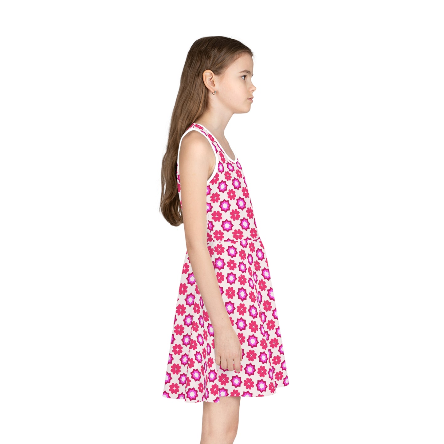 Rosy Star Garden Girls' Sleeveless Sundress