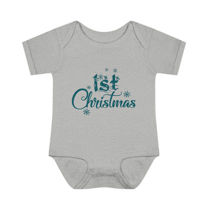 1st Christmas Infant Baby Rib Bodysuit