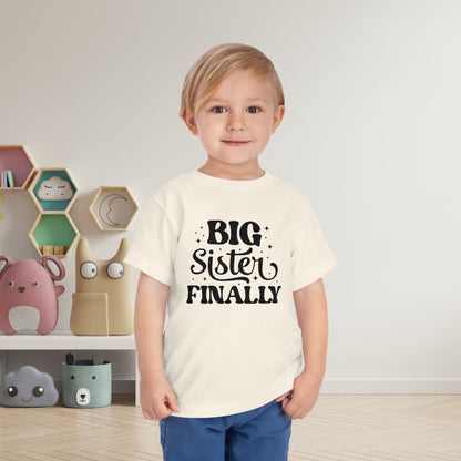 Big Sister Finally (Stars) Toddler Tee