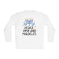 Hanukkah Peace Love & Miracles 1 Adult Long Sleeve Tee