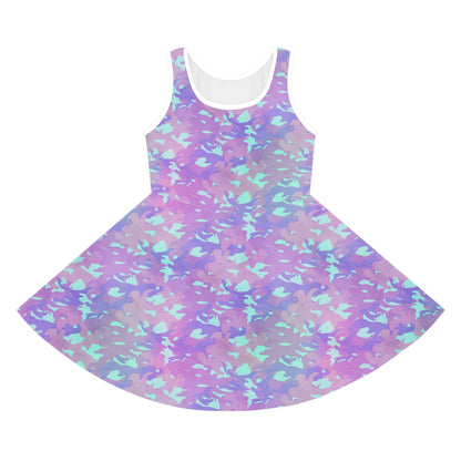 Lavender Mist Camo Girls' Sleeveless Sundress