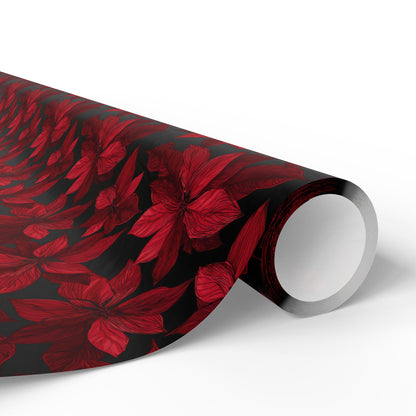 Midnight Poinsettia Garden Wrapping Paper