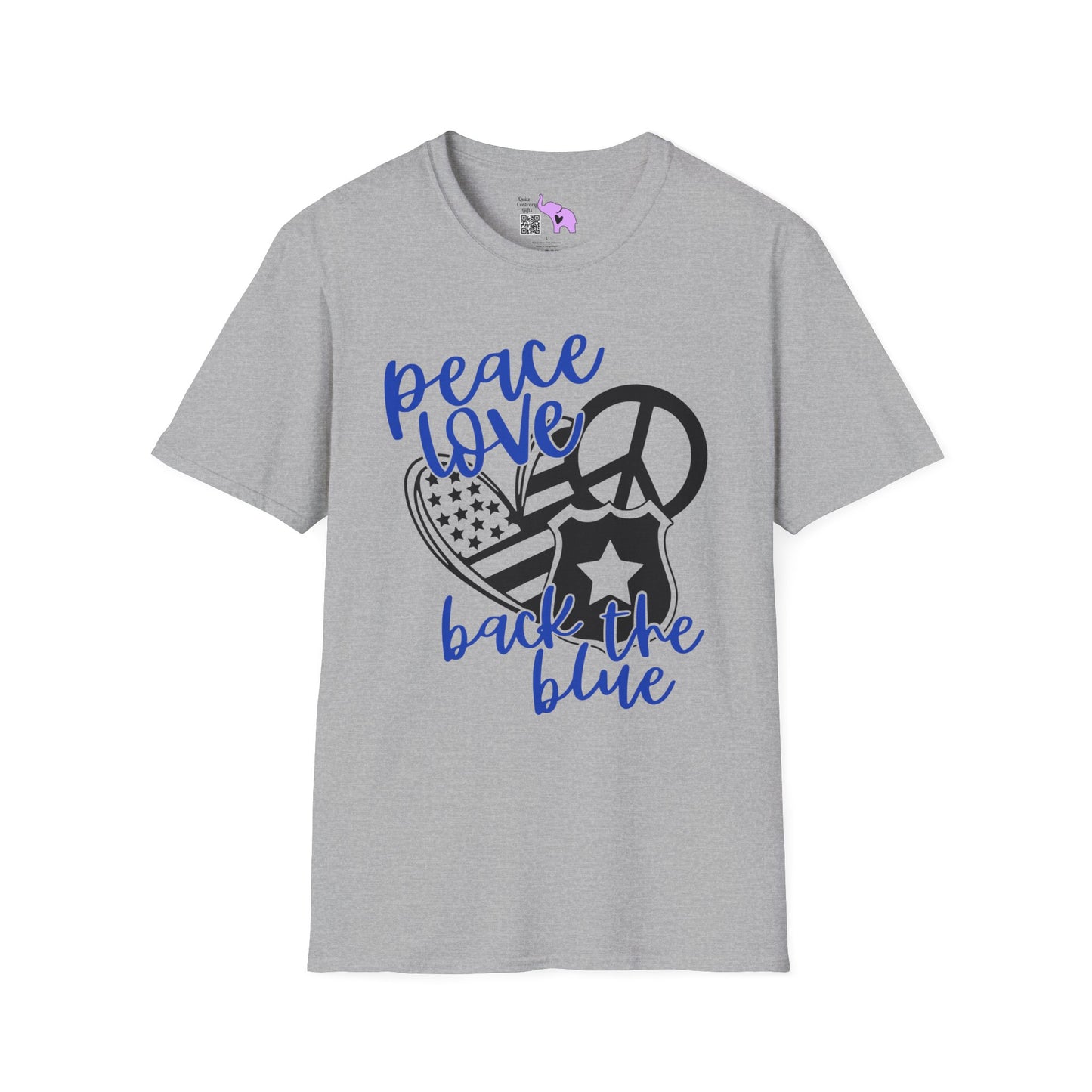Peace Love Back The Blue Adult T-shirt
