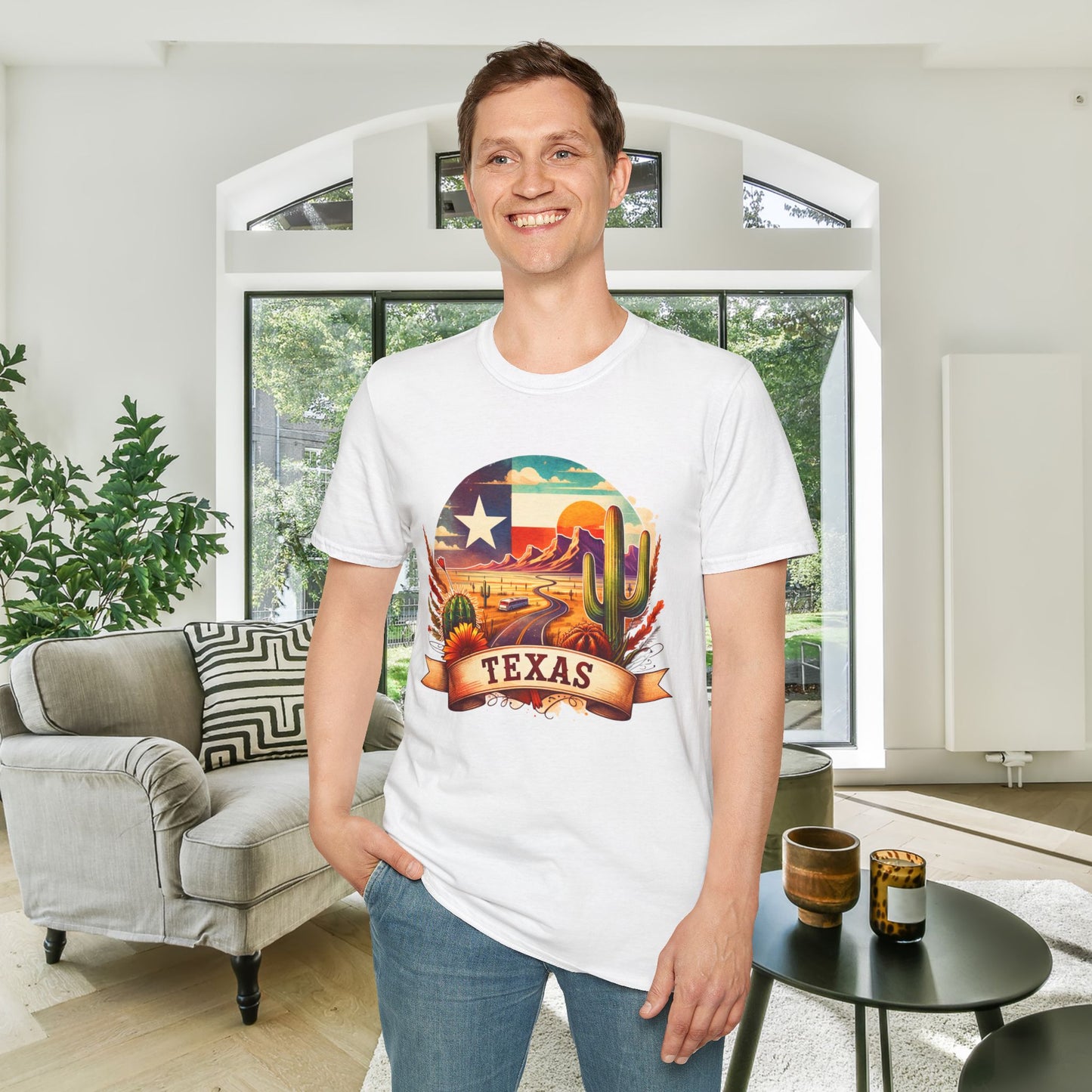 Texas Desert Roads Adult T-shirt