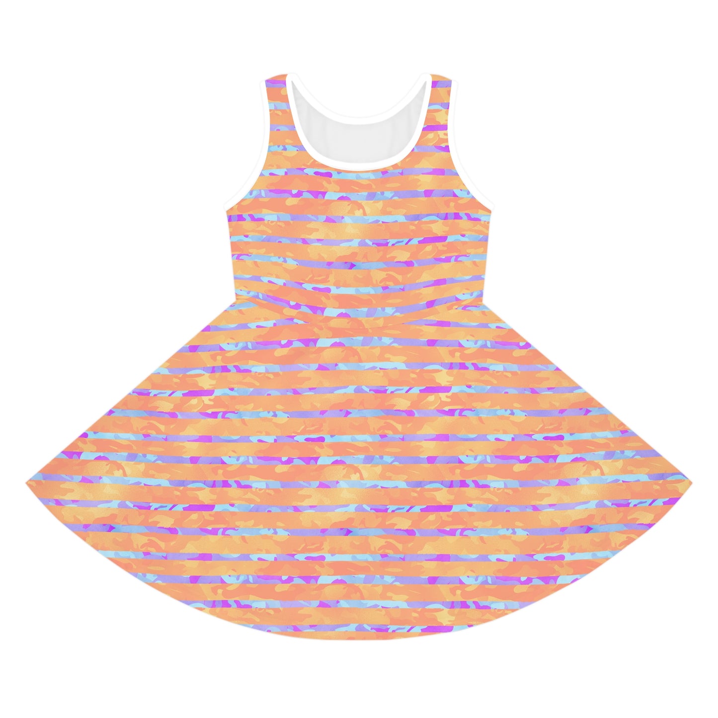 Split Spectrum Camo Girls' Sleeveless Sundress