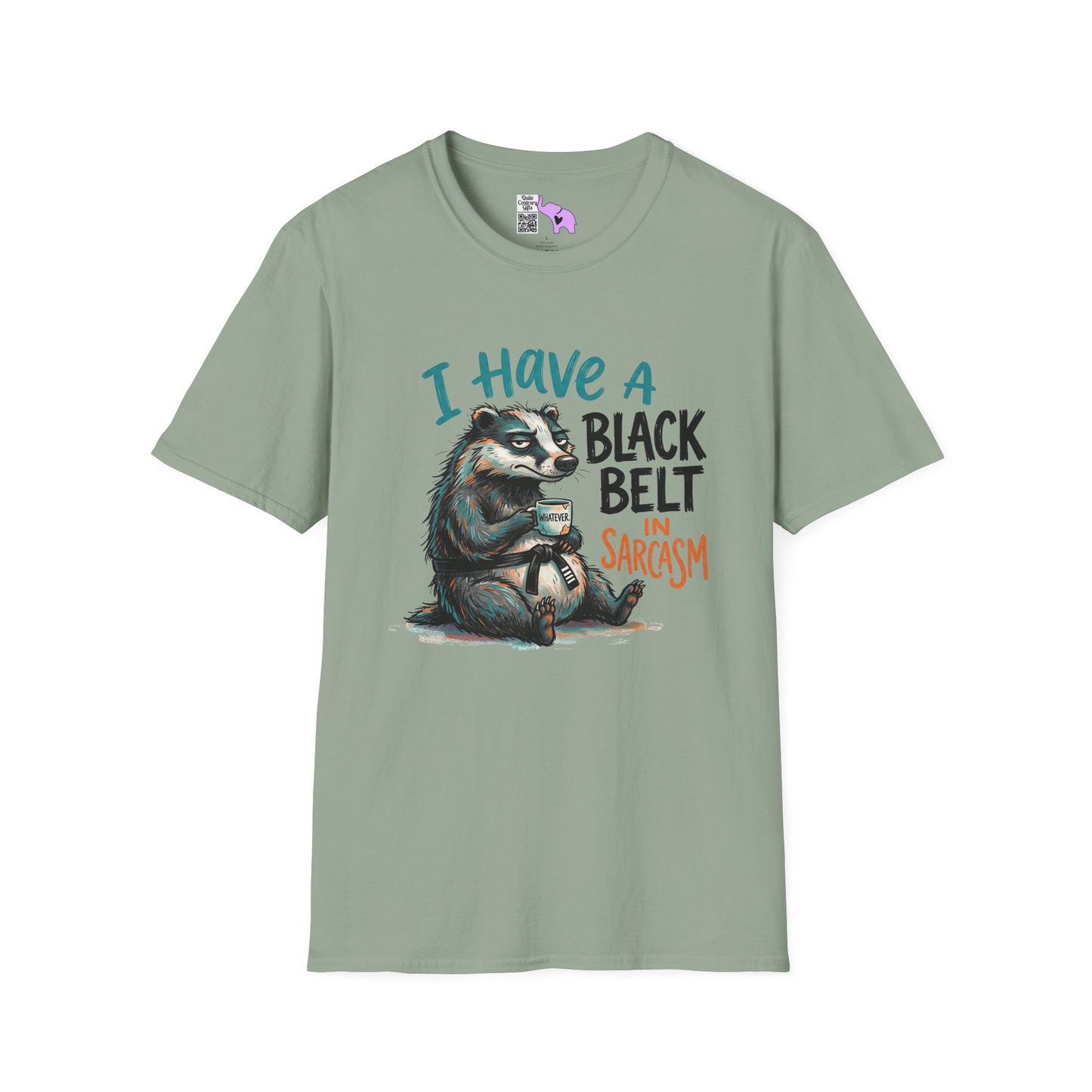 ""I Have A Black Belt in Sarcasm (Badger) Adult T-shirt