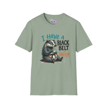 ""I Have A Black Belt in Sarcasm (Badger) Adult T-shirt