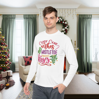 Candy Cane Wishes & Mistletoe Kisses Adult Long Sleeve Tee