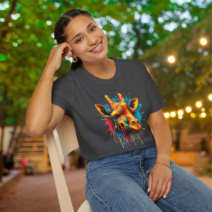 Colorful Giraffe Adult T-shirt