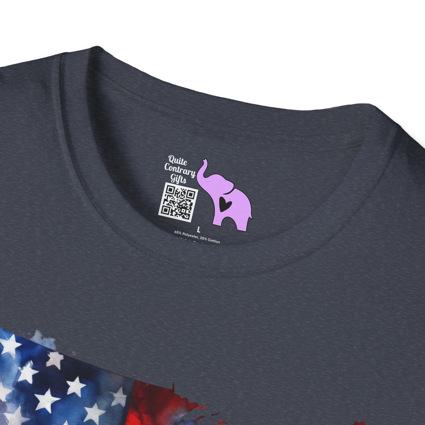 American-Shaped Flag Watercolor Adult T-Shirt