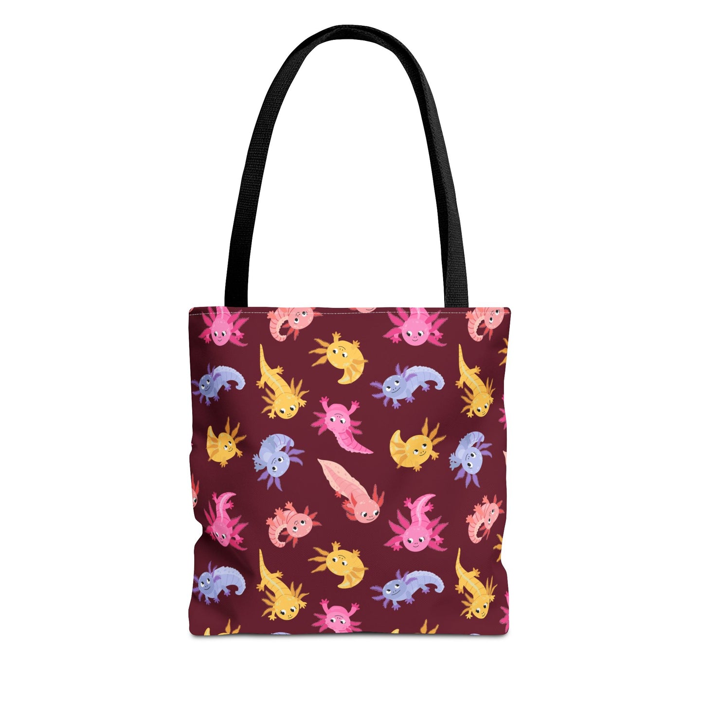 Crimson Axolotls Canvas Tote Bag