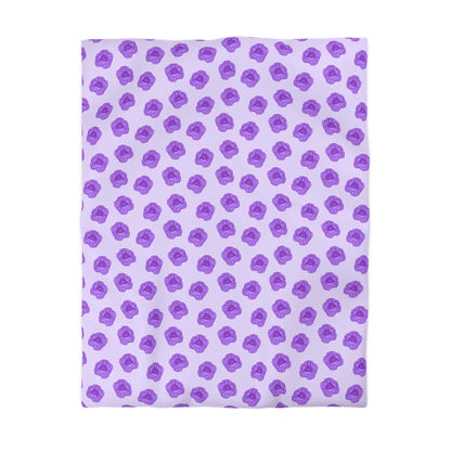 Lilac Mist Peonies Microfiber Duvet Cover