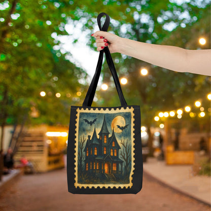 Haunted House Canvas Tote Bag