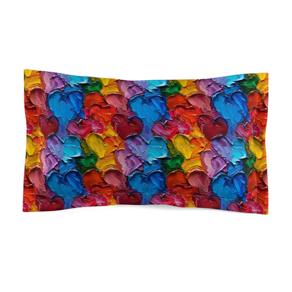 Palette Knife Hearts Pillow Sham