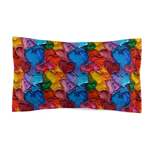 Palette Knife Hearts Pillow Sham
