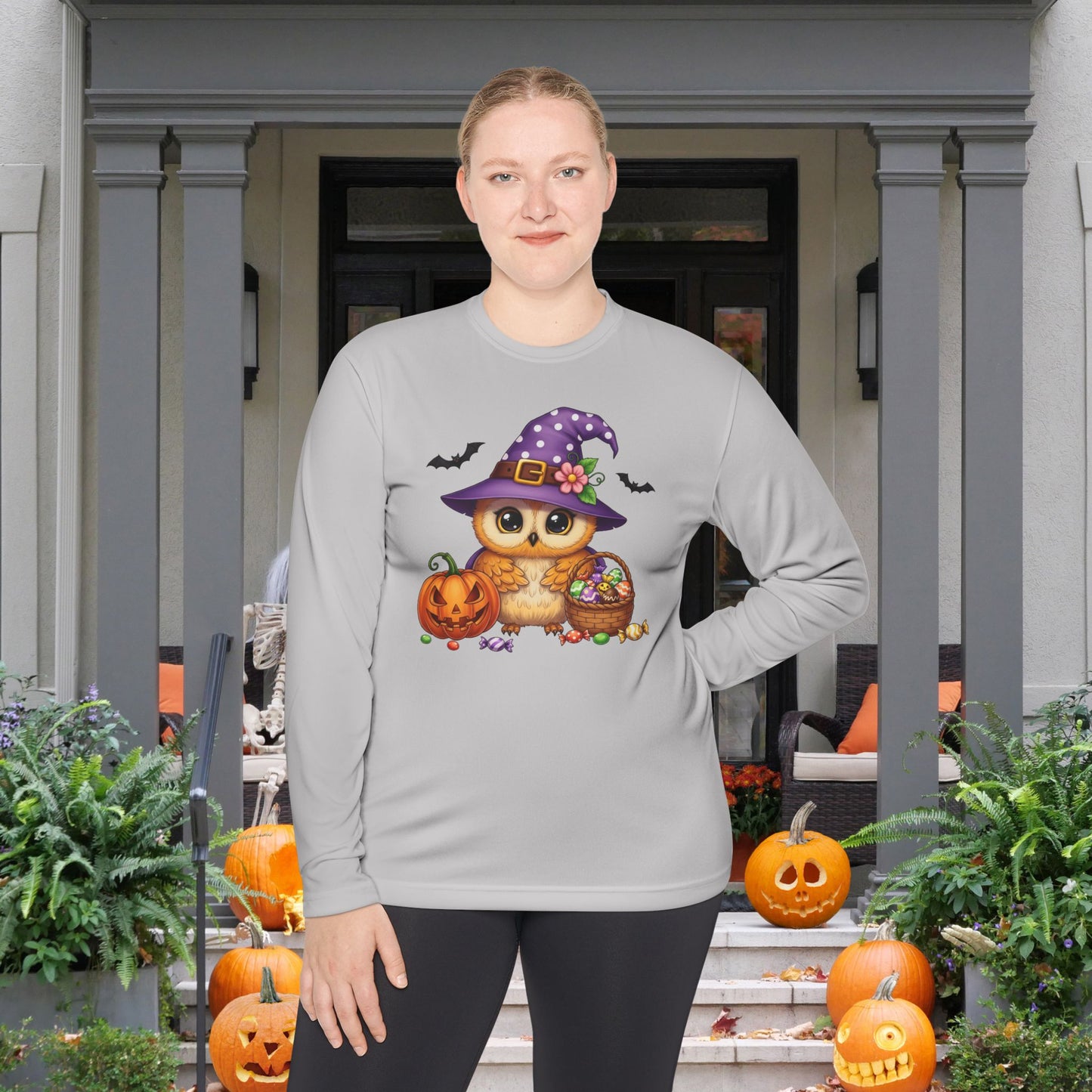 Witchy Owl Adult Long Sleeve Tee