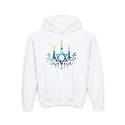 Star & Flame Hanukkah Youth Heavy Blend Hoodie