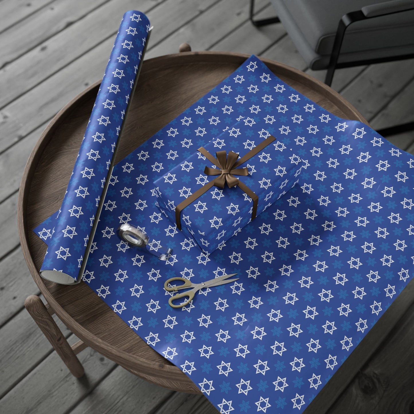 Star of David 4 Hanukkah Wrapping Paper
