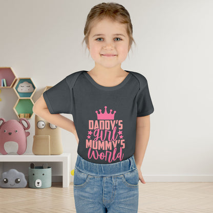 Daddy's Girl Mommy's World Infant Baby Rib Bodysuit