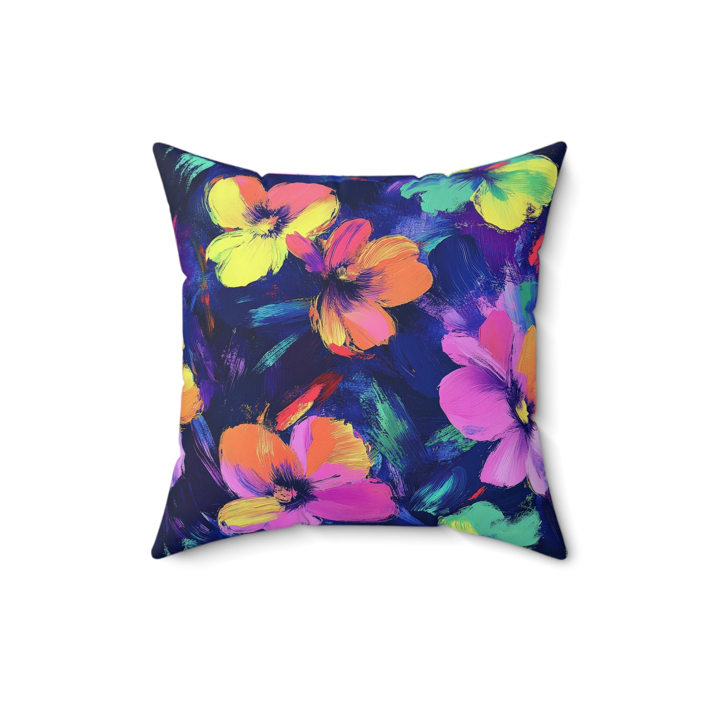 Watercolor Flowers Throw Pillow