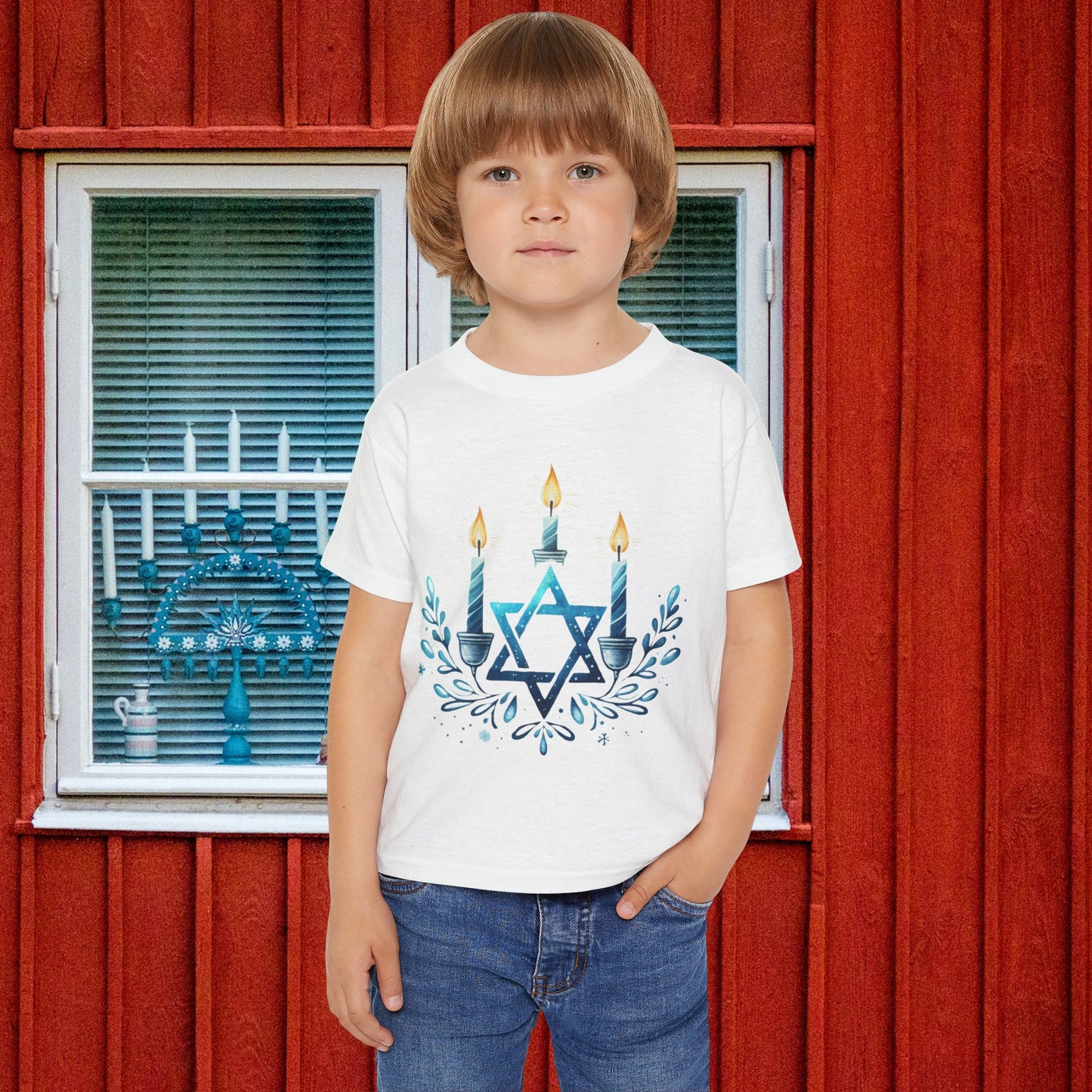Star & Flame Hanukkah Heavy Cotton™ Toddler T-shirt