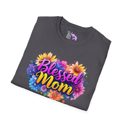 Blessed Mom (Vibrant Floral) Adult T-shirt