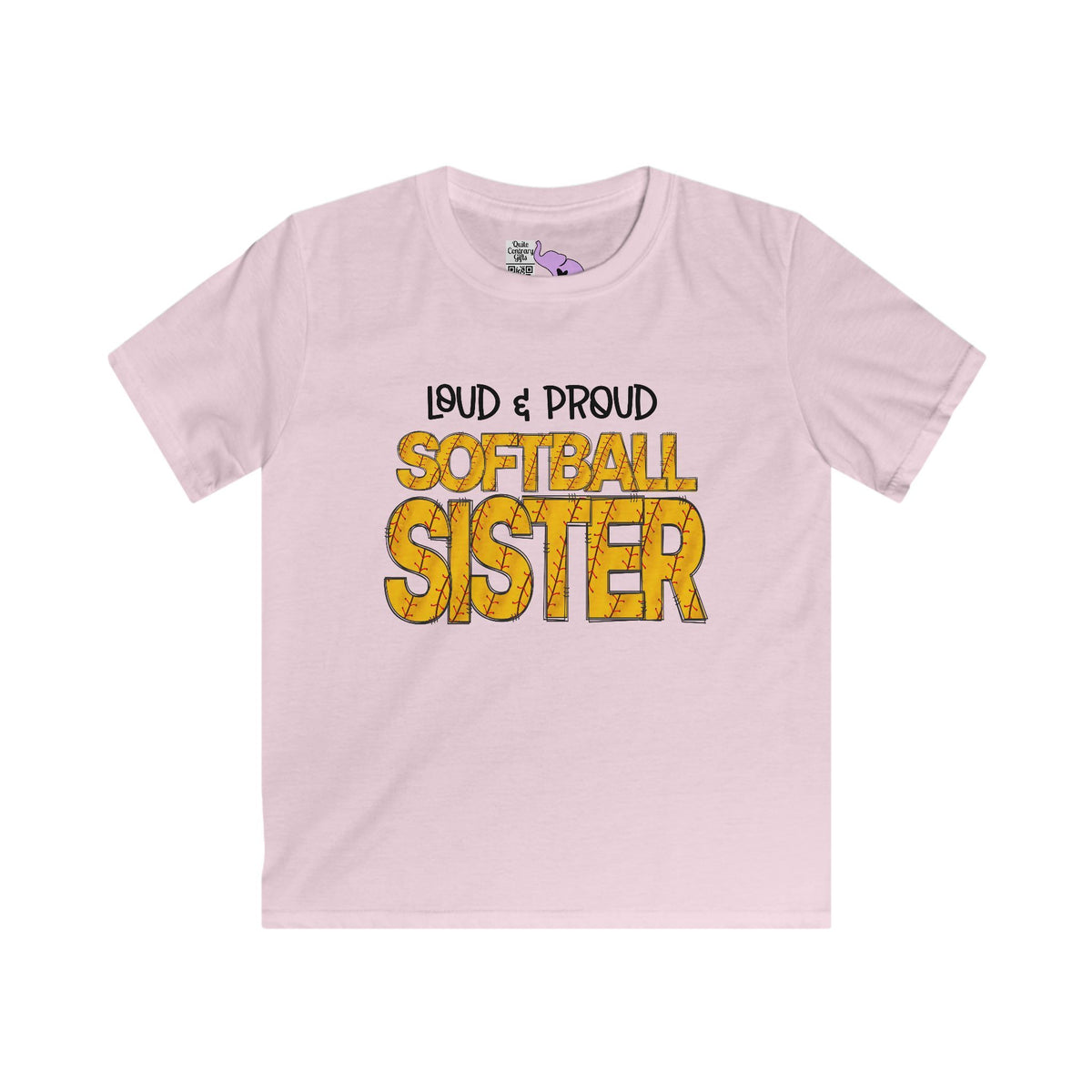 ""Loud & Proud Softball Sister Youth Softstyle Tee