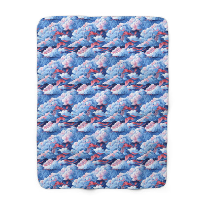 Azure Kumo Flow Fleece Blanket