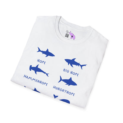 Nope Sharks Adult T-shirt