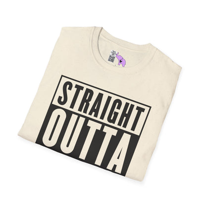 Straight Outta Texas (Light Colors, Black Text) Adult T-shirt