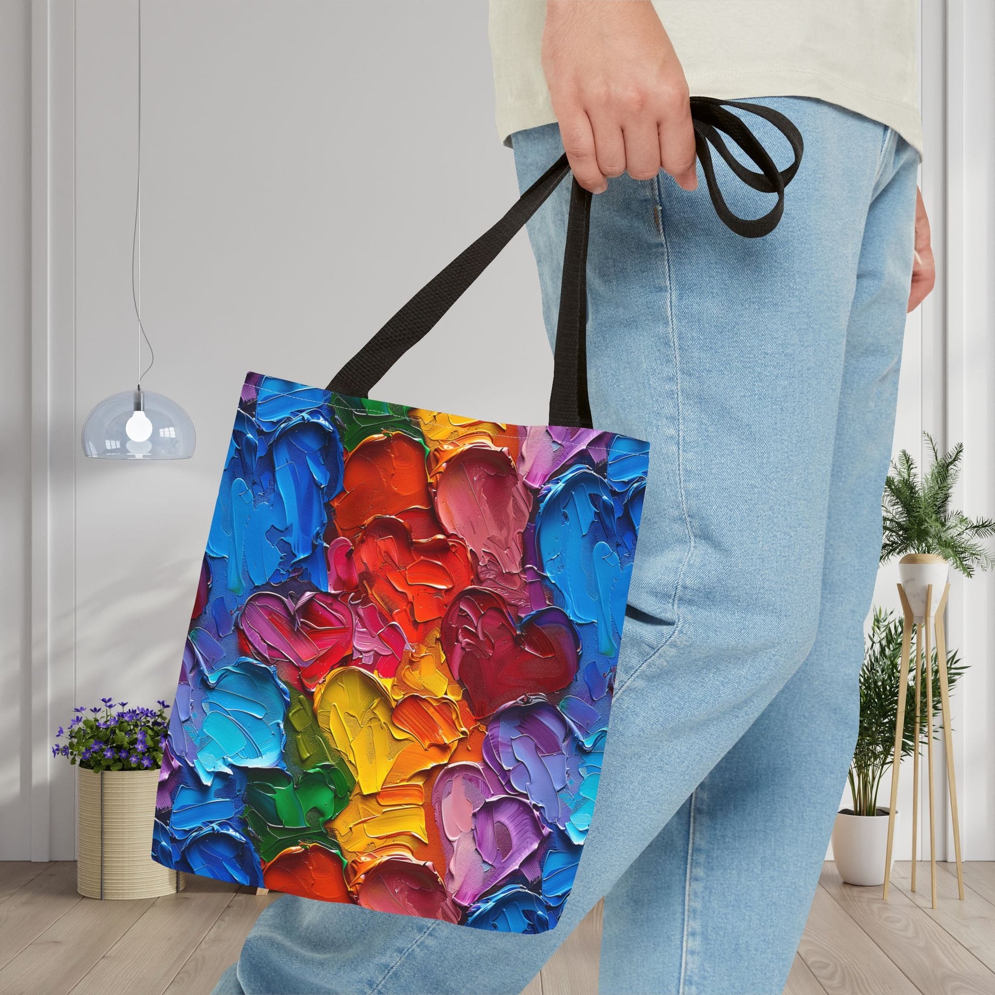 Palette Knife Hearts Canvas Tote Bag
