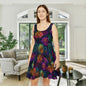 Neon Whisper Blooms Women's Skater Dress