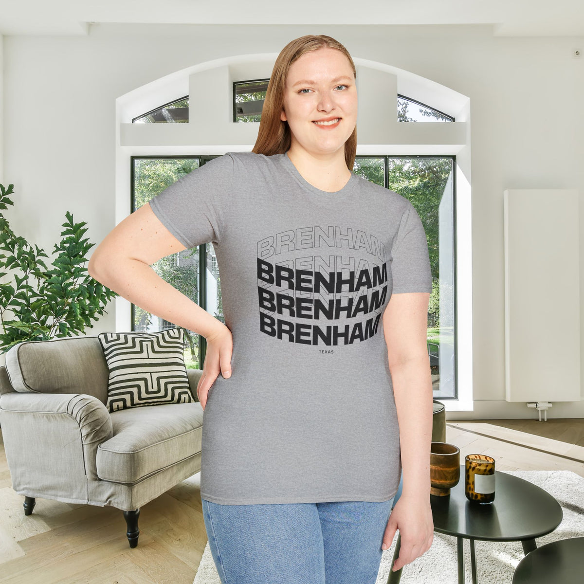 Brenham (Triple Arched) Texas Adult T-shirt