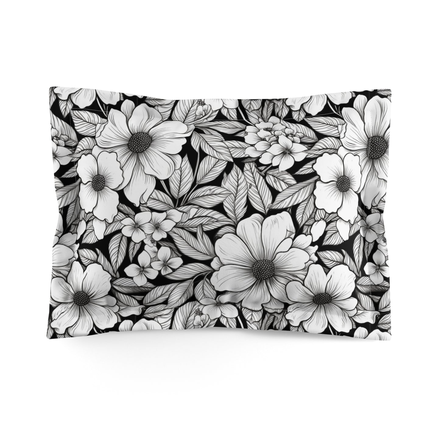 Black & White Forget-Me-Nots Duvet Bedding Set