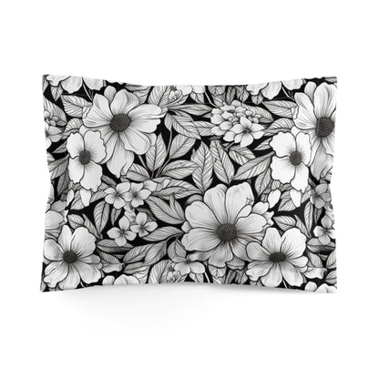 Black & White Forget-Me-Nots Duvet Bedding Set