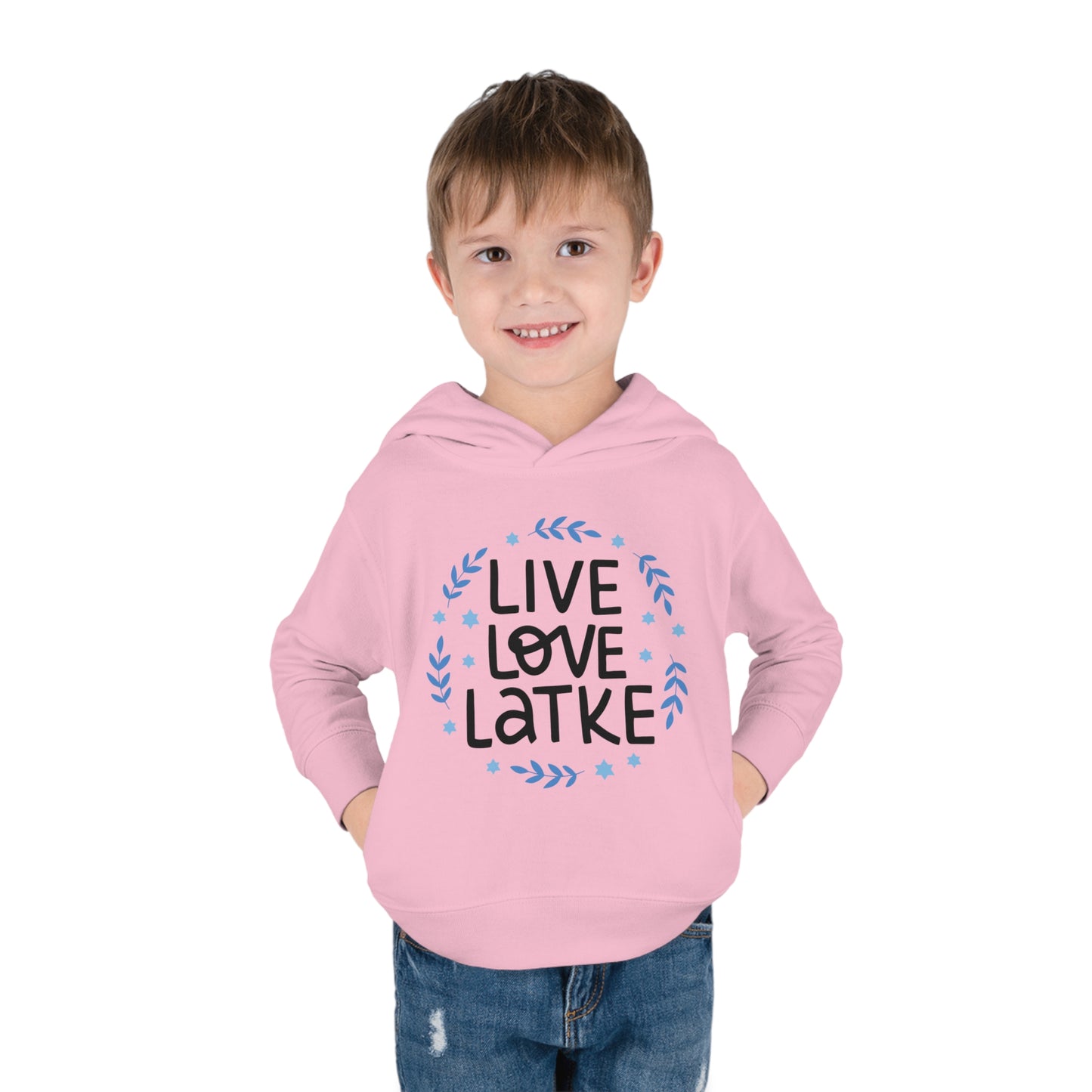 Hanukkah Live Love Latkes Toddler Pullover Fleece Hoodie