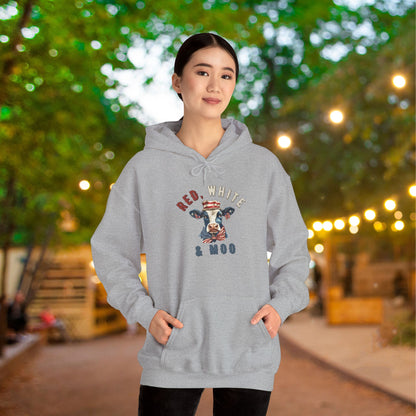 Red, White, & Moo Off Heavy Blend™ Hooded Sweatshirt