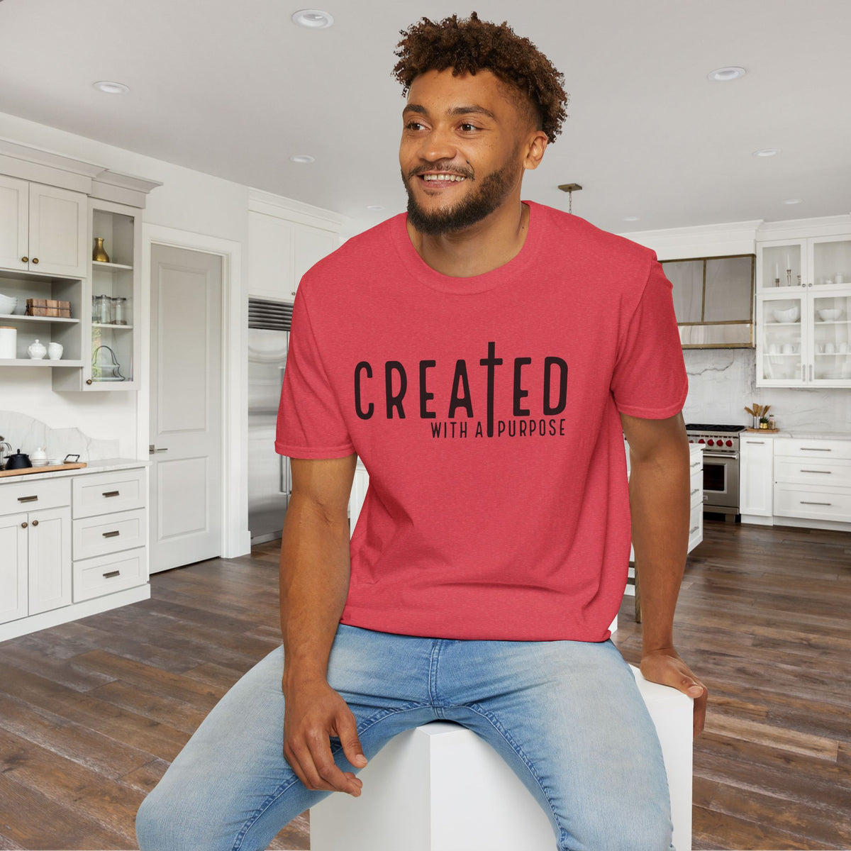 Created With A Purpose (with Cross) Adult T-shirt