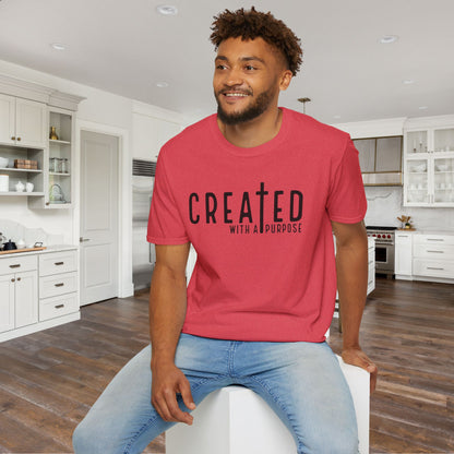 Created With A Purpose (with Cross) Adult T-shirt