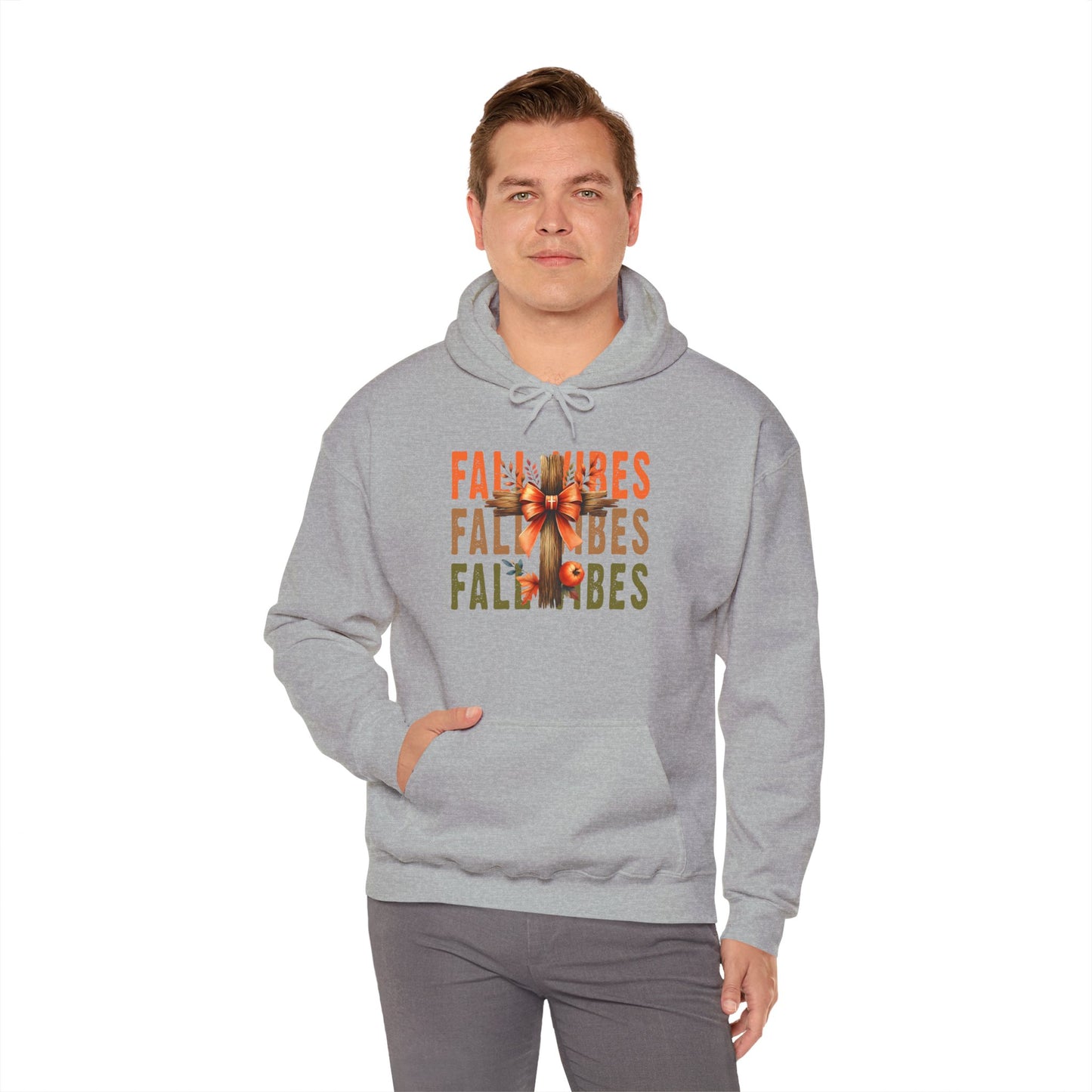 Fall Vibes Cross Heavy Blend™ Hooded Sweatshirt