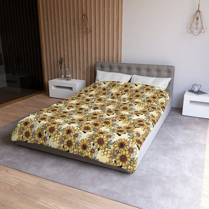 Honeycombs & Sunflowers Microfiber Duvet Cover