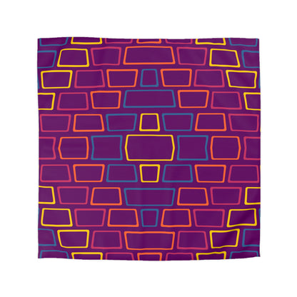 Purple Brick Wall Microfiber Duvet Cover
