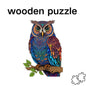 Vibrant Feathered Owl Wooden Puzzles