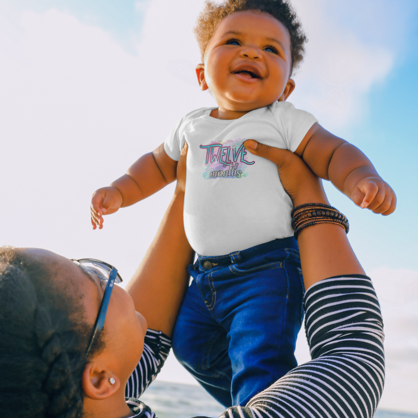 Pastel Wild One Milestone Baby Bodysuit-Twelve Months