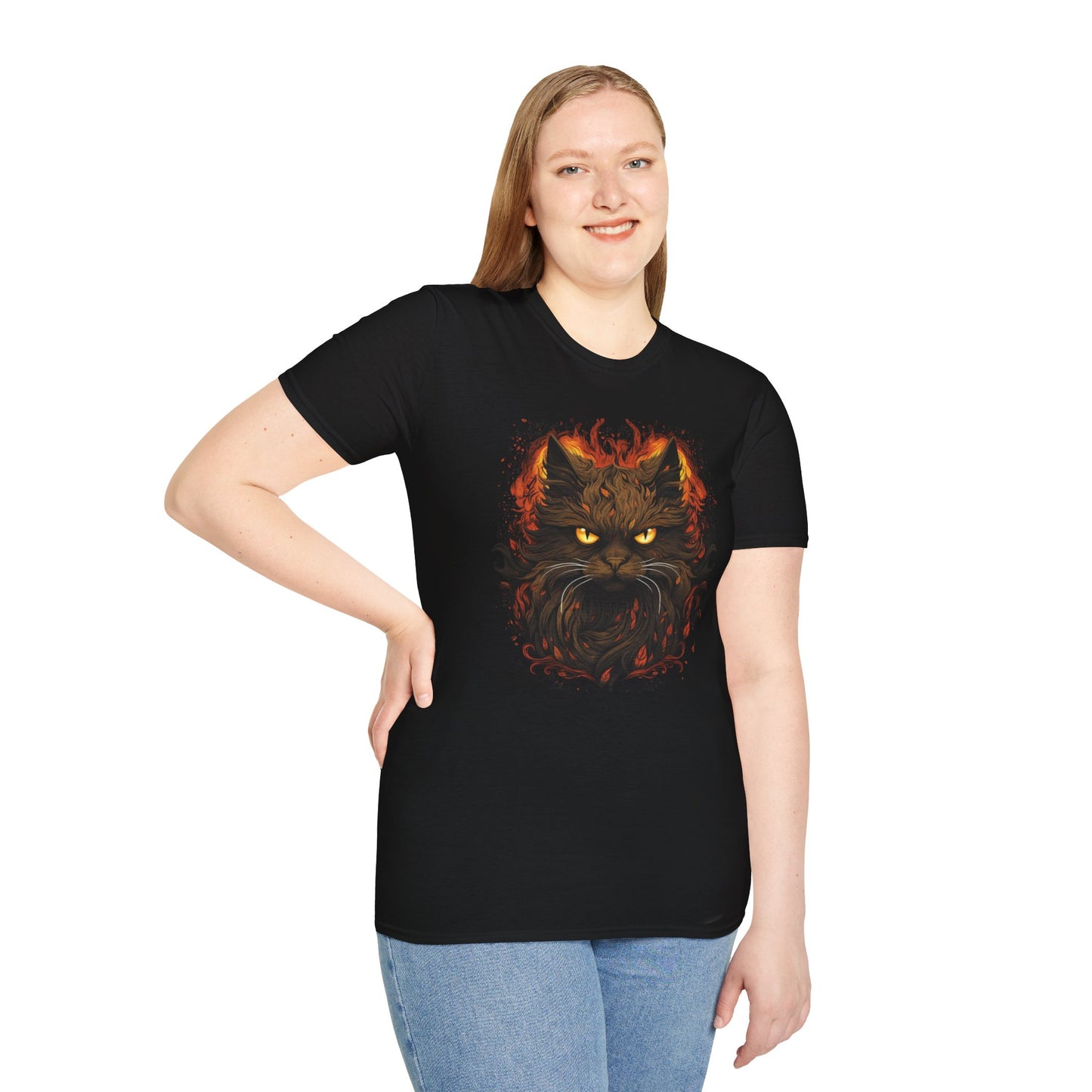 Creepy Black Cat T-shirt