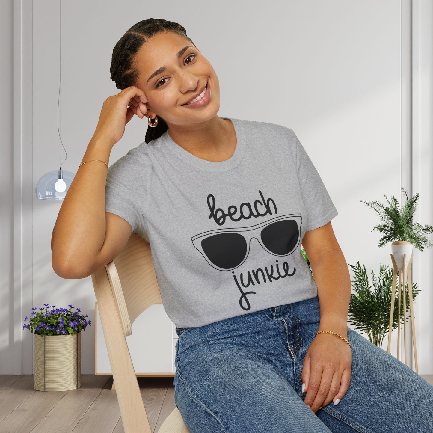 Beach Junkie Adult T-shirt